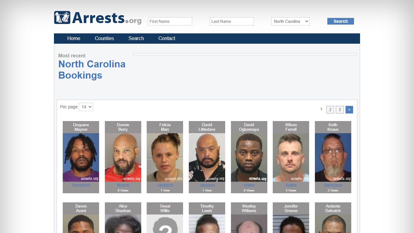 North Carolina Arrests and Inmate Search